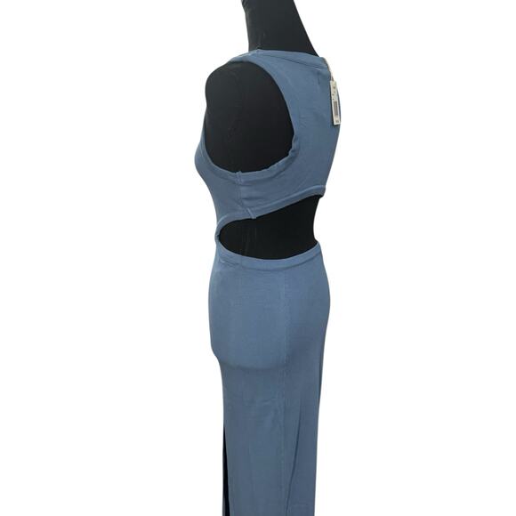 NWT! L*Space Charli Micro Ribbed Cut Out Dress in Offshore - Size Large - Picture 10 of 12